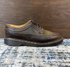 Vtg Dr Martens 3989 Wingtip Brown Brogue Shoes Mens US Sz 11 Made England UK10