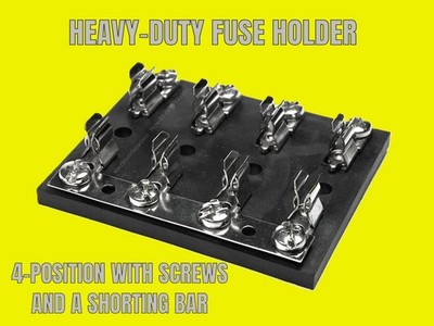 FUSE BLOCK FUSE HOLDER, 4-POSITION, GLASS FUSES (i.e. 3A, ABC, AGC) WITH SCREWS