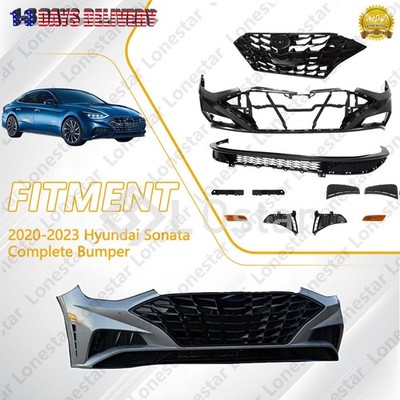 Complete Bumper Cover Upper Grille Set Fits 2020-2023 Hyundai Sonata