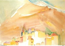 Carte Postale - Art - Peinture - Antal Biro - Village de Castellar - Aquarelle -