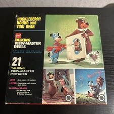 Vintage Talking View-Master Reels Huckleberry Hound Yogi Bear 3 Reels Slip Case