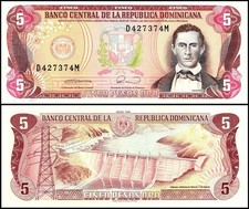 Dominican Republic 5 Pesos Oro, 1990, P-131a, UNC