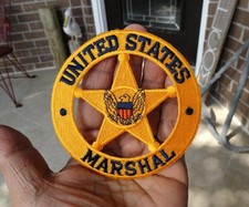 UNITED STATES MARSHAL Gold CUT-OUT Embroidered Cloth Patch