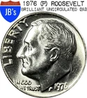 1976 (P) Roosevelt Dime 10c - BRILLIANT UNCIRCULATED (BU)