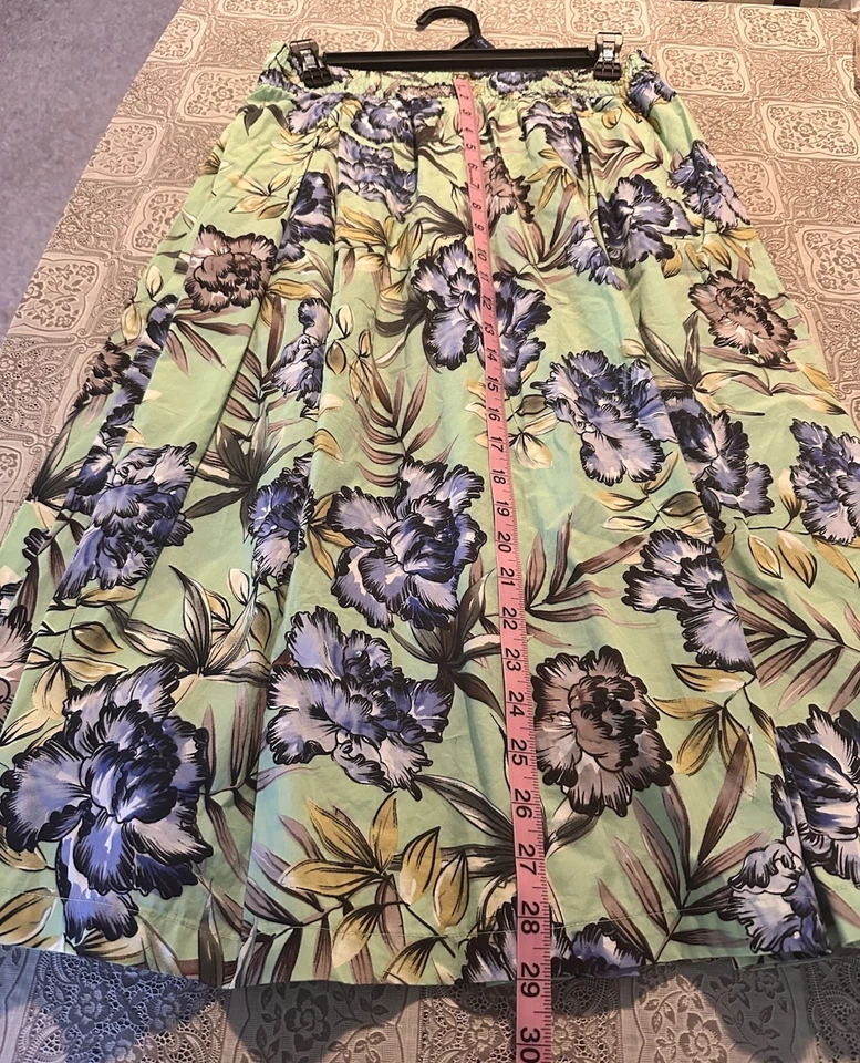 Falda Philosophy Para Mujer Verde Estampado Floral Tirar de Liguero Algodón Bolsillos S/M Foto 4 de 4