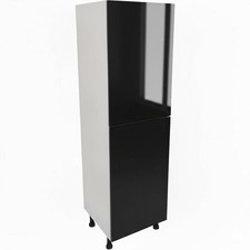 Fully Assembled 600mm Gloss Black 50-50 Fridge Freezer Larder Unit