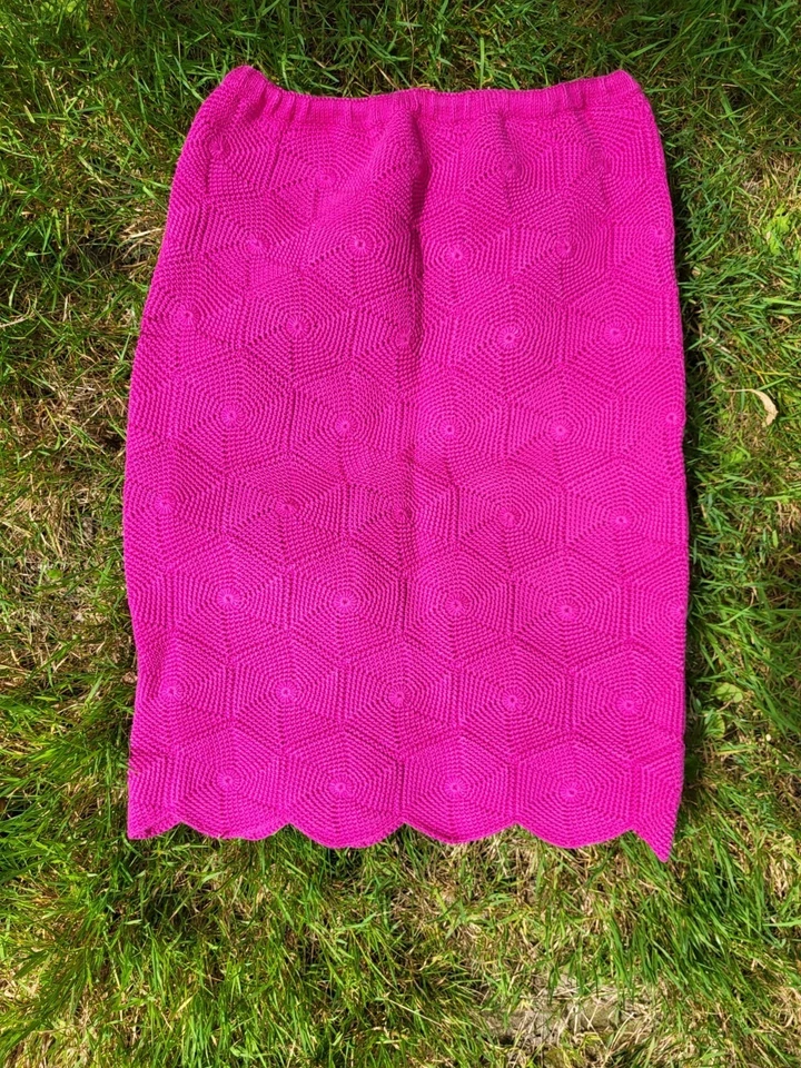 Handmade Crochet Skirt Cotton 8/10 All Seasons Women Pink - Image 2 of 4