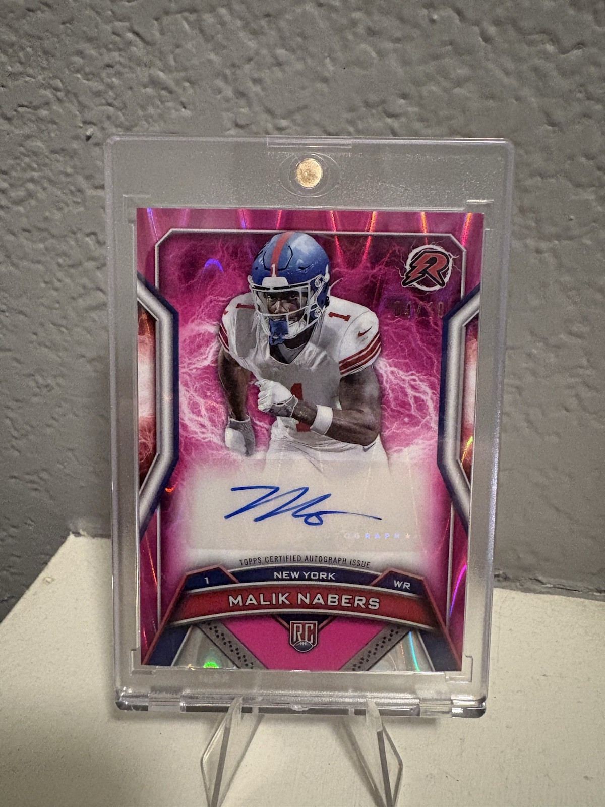 2024 Topps Resurgence Rookies Malik Nabers Auto Pink Static Refractor /10