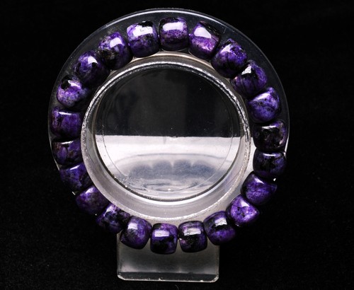 10*10*8.5mm Top Quality Natural Purple Charoite Crystal Gemstone Beads Bracelet - Picture 4 of 6