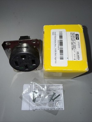 HBL9450A Hubbell Kellems Receptacle 3Pole 4-Wire Ground 50A 125/250V Flush Black
