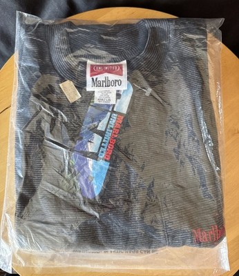 1990 s Marlboro Unlimited   L/XL T SHIRT ~Bagged~ Embroidered Pocket   NWT VTG