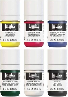 Liquitex Professional Soft Body Acrylic Paint, 6 x 22ml (0.74-oz), Mixing Set