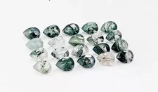 AAA+  Natural Moss Agate Faceted Pear Shape Loose Gemstone