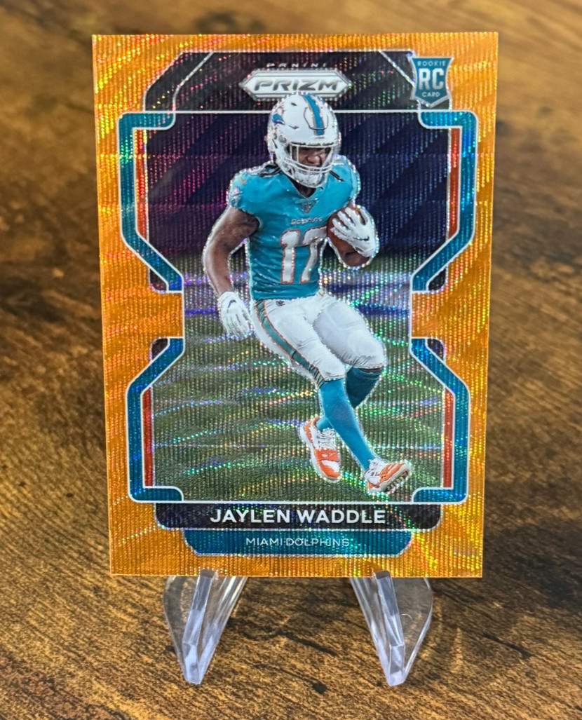 JAYLEN WADDLE 2021 PRIZM FOOTBALL #338 ORANGE PRIZM /249 ROOKIE RC SSP