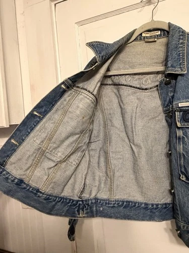 Vintage 80s GUESS Georges Marciano Denim Jacket Flying High Soutache Rope Trim L image 23