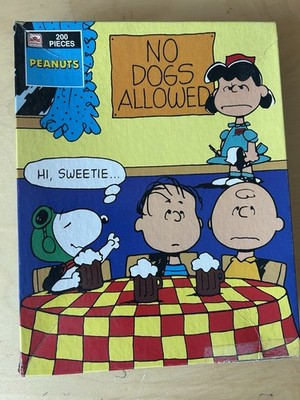 Vintage Golden Peanuts 200pc ''No Dogs Allowed'' Puzzle Snoopy Charlie Brown