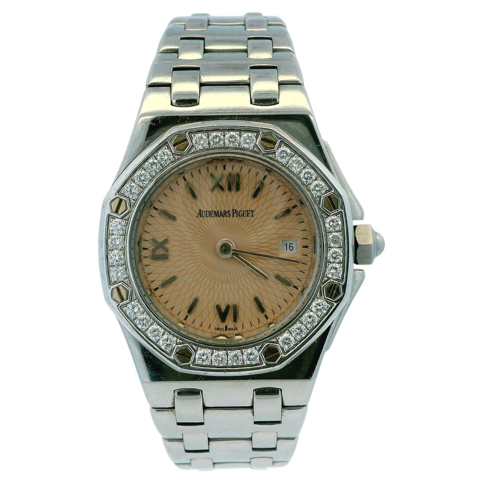 Audemars Piguet — Audemars Piguet  Royal Oak Offshore Pink Dial Diamon Bezel Ladies Watch
