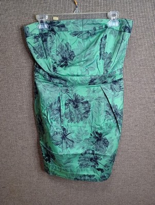 American Rag Cie  tube top mini dress zip side green leaf Pockets Size M