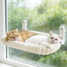 Cat Window Perch Bolster Cordless Foldable Hammock Metal Frame White Medium