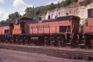 JT ORIG SLIDES (17) MILW MILWAUKEE ROAD 434 465 SERIES MP15AC's TAKEN 1976 1986