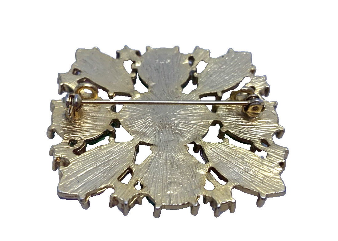 Vtg Rectangle Brooch Translucent Acrylic Cabochon… - image 4