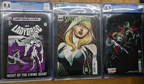 Spider-Man #1 157, Harley Quinn #25, Lady Death #1. Lot of 3 CGC Graded Comics.