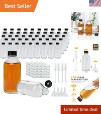 Durable 4 oz Glass Containers with Lids and Labels - Ideal for Travel  Samples