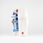 2026 Gray Nicolls Havoc 1.0 Pro White Blue Batting Pads - Free P&P