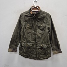 Barbour Filey 4 Unzen leichte wasserdichte grüne Regen Country Mantel Jacke UK 14