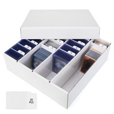 Trading Card Storage Box, 4 Row 3200 Count Collector Cards Box with Divider