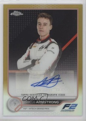 2022 Topps Chrome Formula 1 Gold Refractor 17/50 Marcus Armstrong Auto u0u