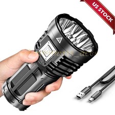 Super Bright 12000000LM Torch 8 LED Flashlight USB Rechargeable Tactical lights
