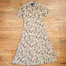Vintage Floral Print Cottagecore Maxi Dress Size Medium 8 Button Up Shirtdress