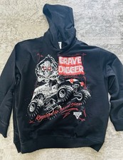 Monster Jam Licensed Grave Digger Pullover Hoodie Black All Sizes Available