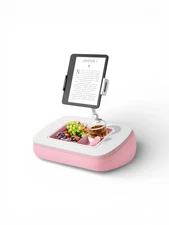 Lap Beanbag Tablet Pillow Stand with Snack Bowl and 360° Rotating Arm, 