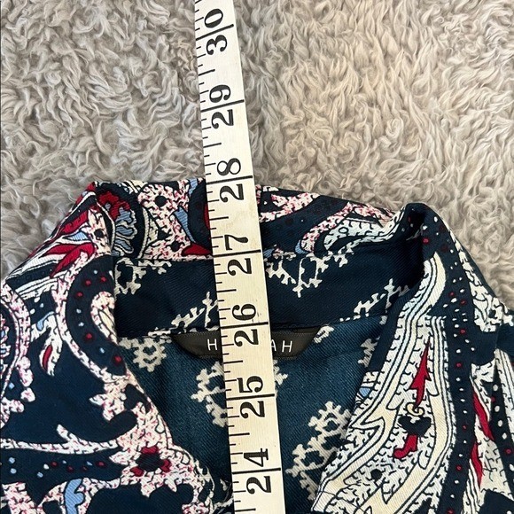 Hannah Blue and White Patterned Statement Long Sl… - image 8