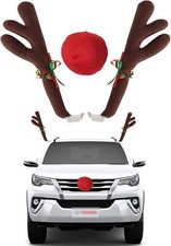 Car Reindeer Antlers  Nose - Window Roof-Top  Grille Rudolph Reindeer Jingle B