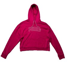 PUMA Essentials Logo Pullover Hoodie Womens Size M Casual Outerwear Pink NWT