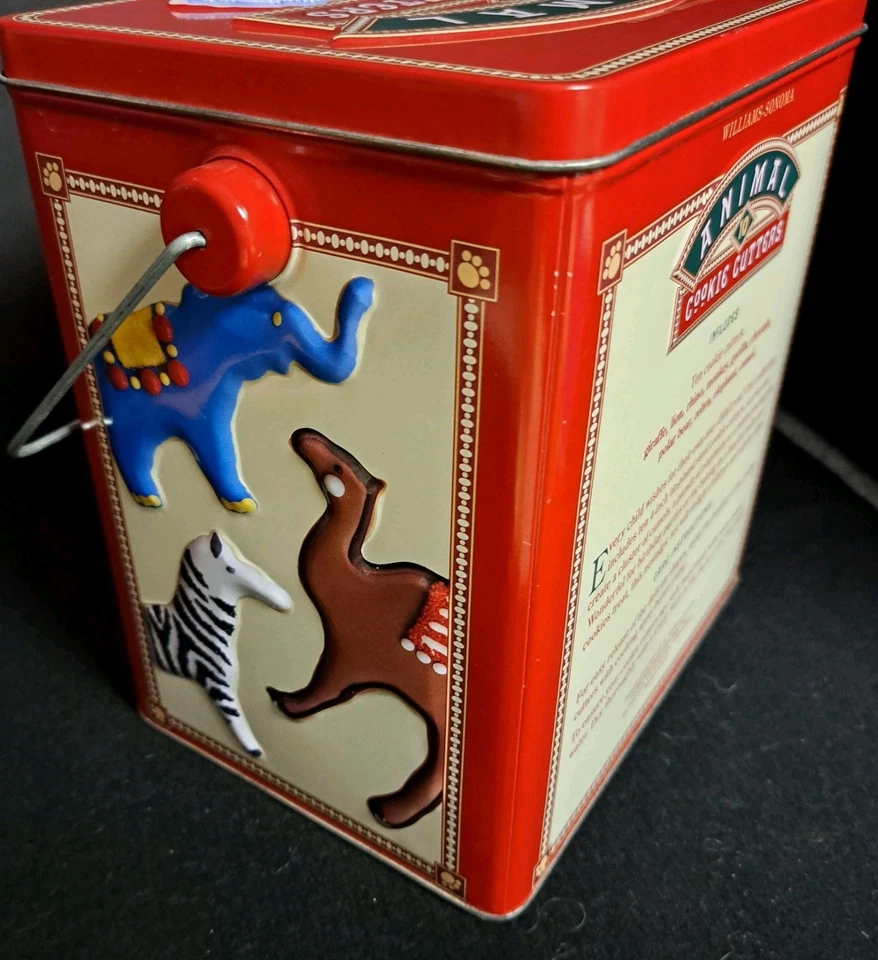 Vintage 2002 Williams Sonoma 10 Zoo Animal Cookie Cutters w/ Collectible Tin - Image 3 of 4