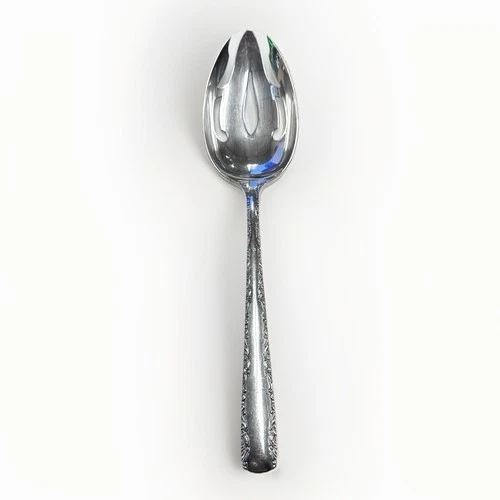 Sterling Silver 70 grams Camellia Gorham Pierced Serving Spoon 8-3/8"  No Mono