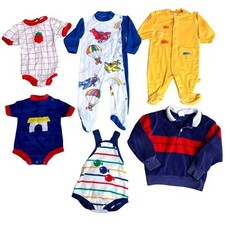 Vintage Terry Cloth Velour Baby Kids Resell Lot - VTG Bubble Romper Ringer Etc