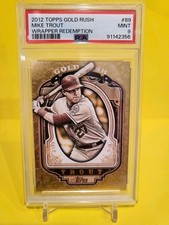 2012 TOPPS GOLD RUSH MIKE TROUT WRAPPER REDEMPION #89 PSA MINT 9 BEAUTIFUL CARD
