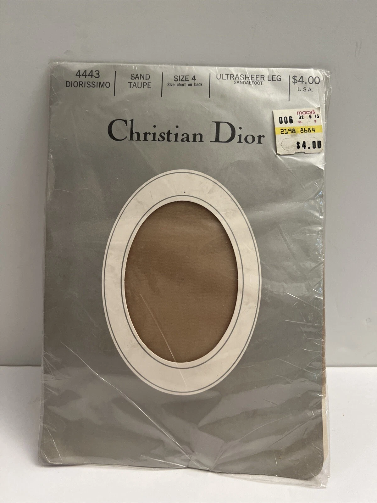 COLLANT VINTAGE CHRISTIAN DIOR TAILLE 4 ULTRA TRANSPARENT DIORISSIMO SABLE TAUPE 4443