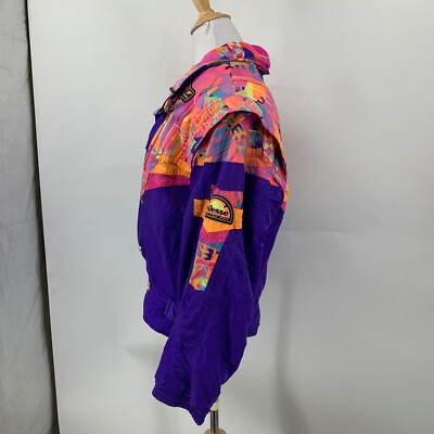 Vintage Ellesse Jacket Womens M Medium Colorful Belted Retro