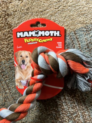 Tug Rope Mammoth Flossy Chews Color Rope Tug Large 3 Knot Premium Tug