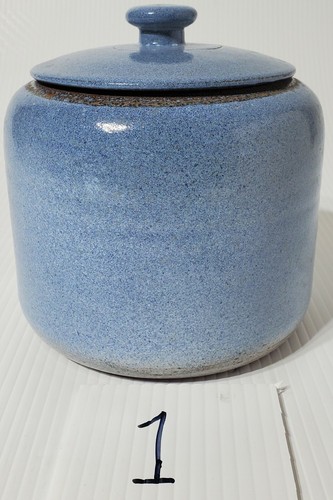 Studio Pottery Canister Artist Signed 12/91 Beautiful Farmhouse Rustic Design