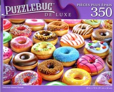 Delicious Glazed Donuts - 350 Pieces Jigsaw Deluxe Puzzle