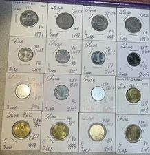 China PRC 1991 - 2015 One 1 & 2 Jiao High Grades XF - BU Condition 16 Coin Lot