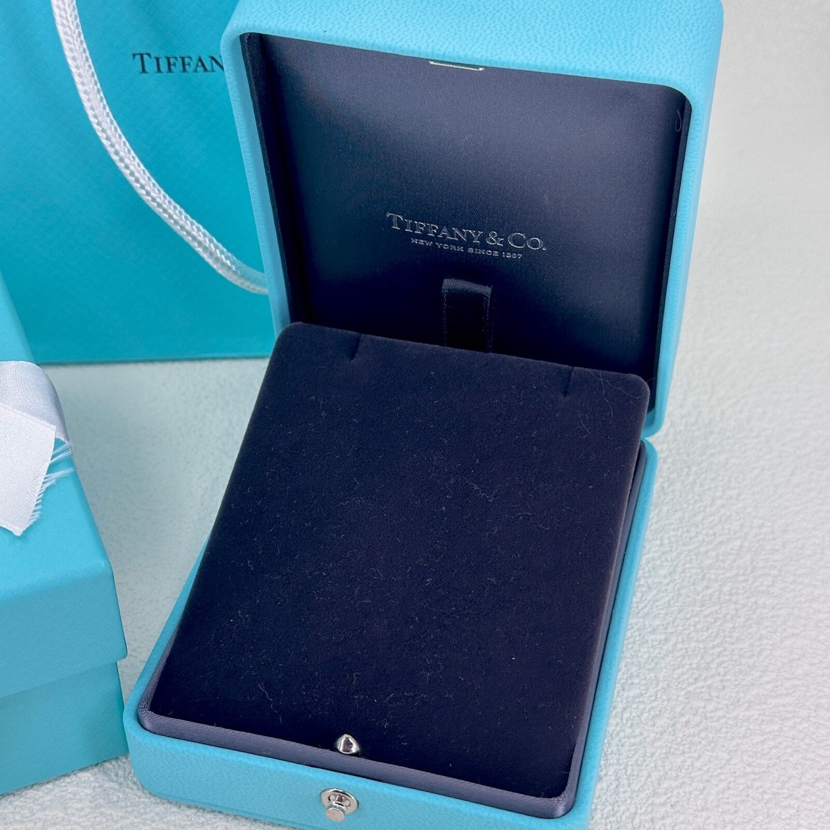 Authentic Tiffany&Co Blue Leather Box Sets for Necklace & Bracelet