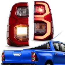 VLAND Red LED Tail Lights w/Startup Animation For 2015-2023 Toyota Vigo / Hilux